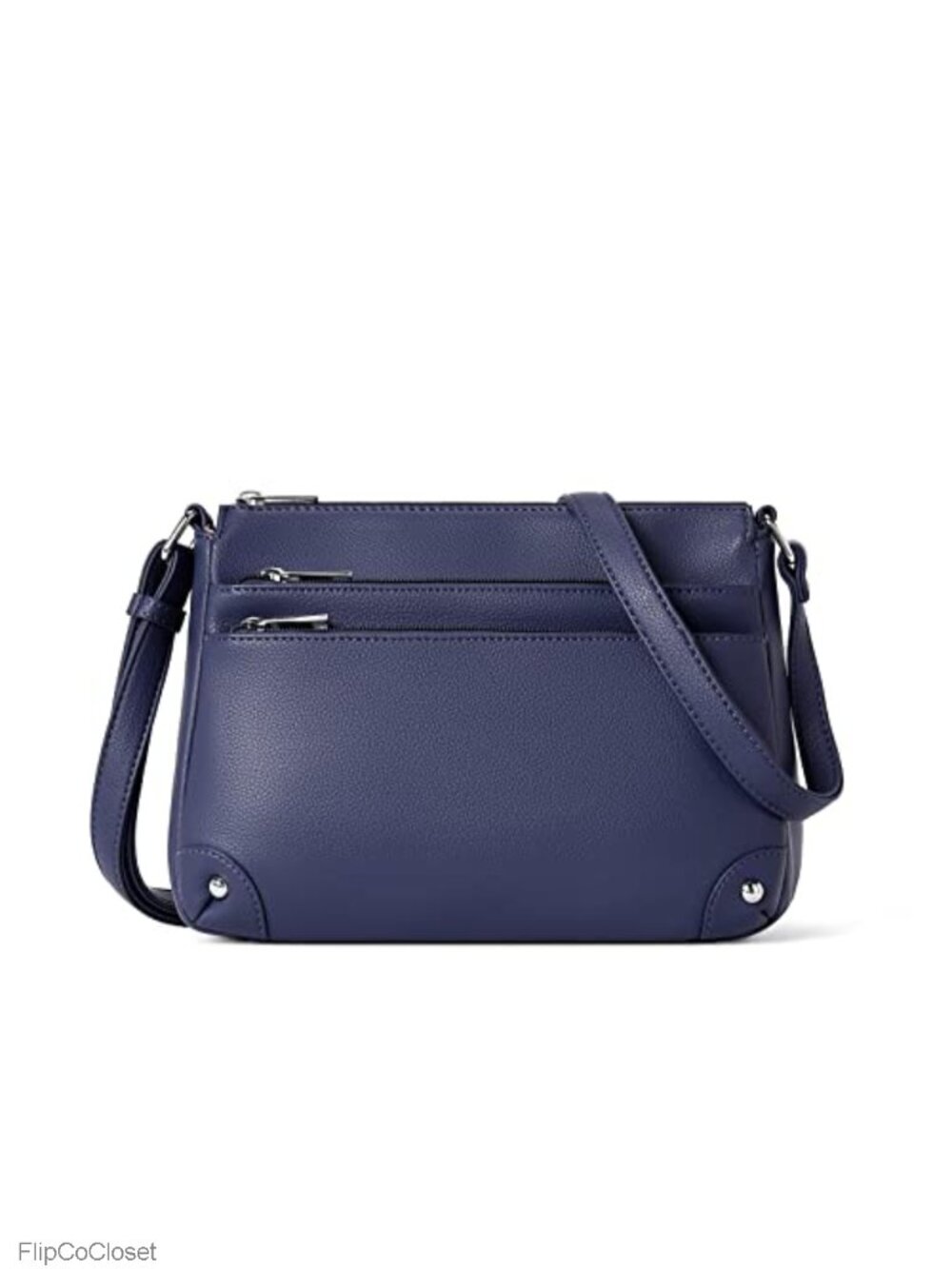 WESTBRONCO Crossbody Bag Vegan Leather Multi Zip Medium Satchel